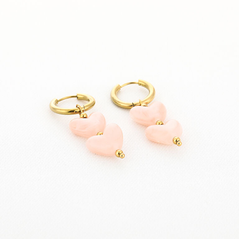 Oorringen met 2 hartjes