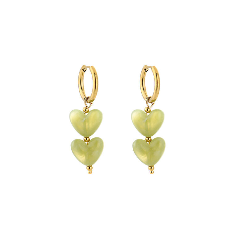 Oorringen met 2 hartjes